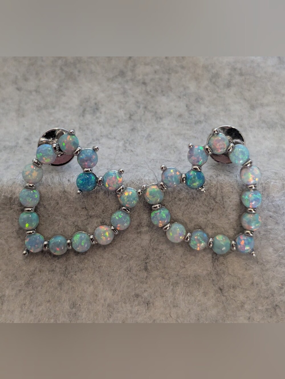 Melinda Maria - She's An Icon Baby Heart Earrings Blue Opal Ombre
